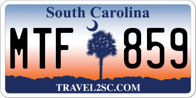 SC license plate MTF859