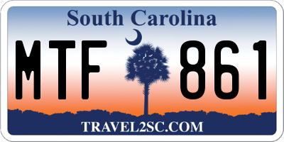 SC license plate MTF861