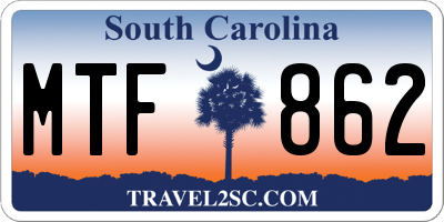 SC license plate MTF862