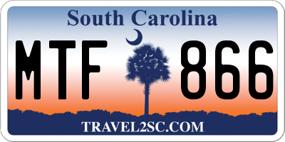 SC license plate MTF866
