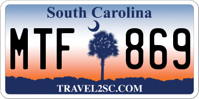 SC license plate MTF869