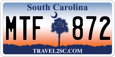 SC license plate MTF872