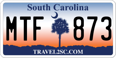 SC license plate MTF873