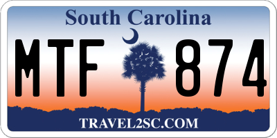 SC license plate MTF874