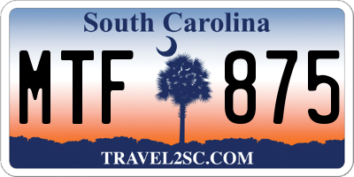 SC license plate MTF875