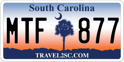 SC license plate MTF877