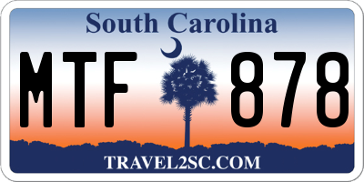 SC license plate MTF878