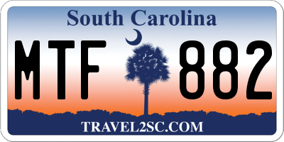 SC license plate MTF882