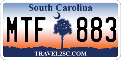 SC license plate MTF883