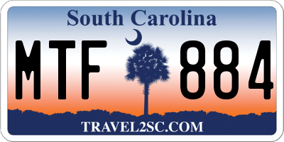 SC license plate MTF884