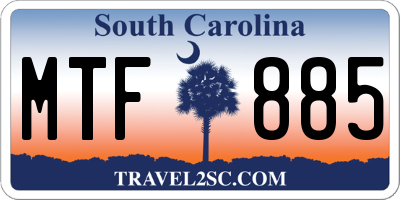 SC license plate MTF885