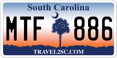 SC license plate MTF886