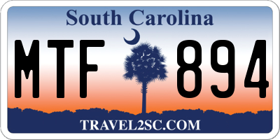 SC license plate MTF894