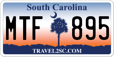 SC license plate MTF895