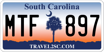 SC license plate MTF897