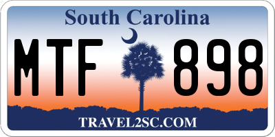 SC license plate MTF898