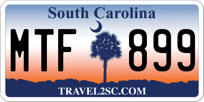 SC license plate MTF899