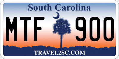 SC license plate MTF900