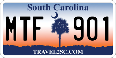 SC license plate MTF901