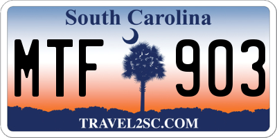 SC license plate MTF903