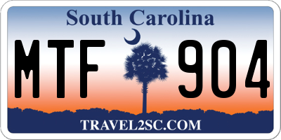 SC license plate MTF904