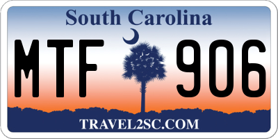 SC license plate MTF906