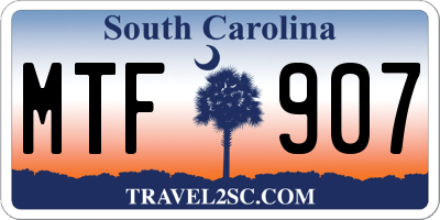 SC license plate MTF907