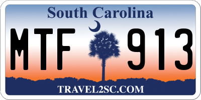 SC license plate MTF913