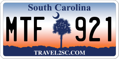 SC license plate MTF921