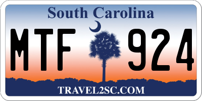 SC license plate MTF924