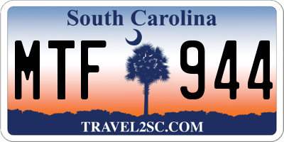 SC license plate MTF944