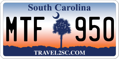 SC license plate MTF950