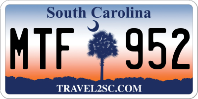 SC license plate MTF952