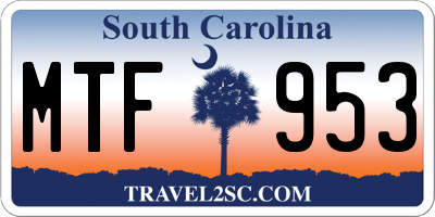 SC license plate MTF953
