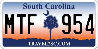 SC license plate MTF954