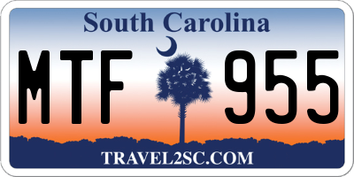 SC license plate MTF955