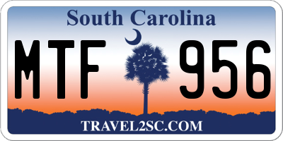SC license plate MTF956