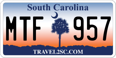 SC license plate MTF957