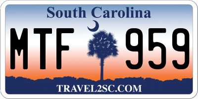 SC license plate MTF959