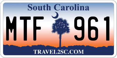 SC license plate MTF961