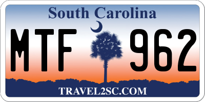 SC license plate MTF962