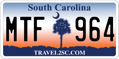 SC license plate MTF964