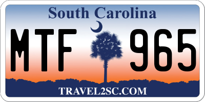 SC license plate MTF965