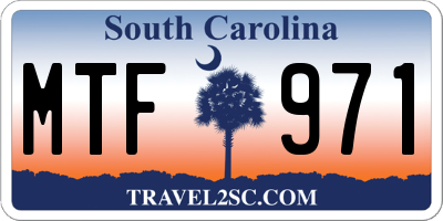 SC license plate MTF971