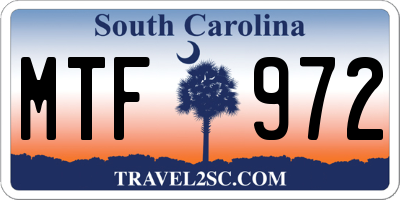 SC license plate MTF972