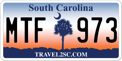 SC license plate MTF973