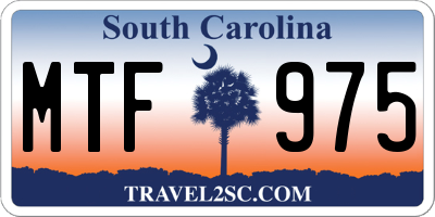 SC license plate MTF975