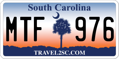SC license plate MTF976