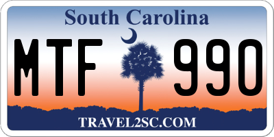 SC license plate MTF990