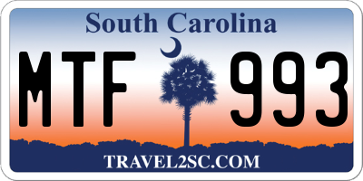 SC license plate MTF993